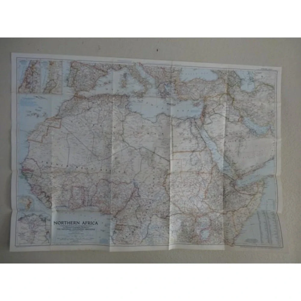 1954 Vintage Nat Geo Map of Northern Africa